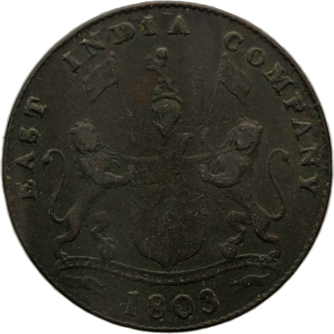 1808 British East India Company 20 Cash Coin India - British (Madras)