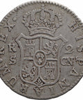 1808 SCN 2 Reales Spain Coin Charles IV Silver Seville Mint