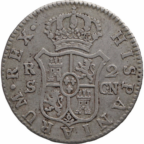 1808 SCN 2 Reales Spain Coin Charles IV Silver Seville Mint