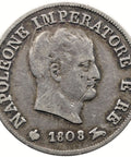 1808 10 Soldi Napoleon I Coin Kingdom of Italy Silver