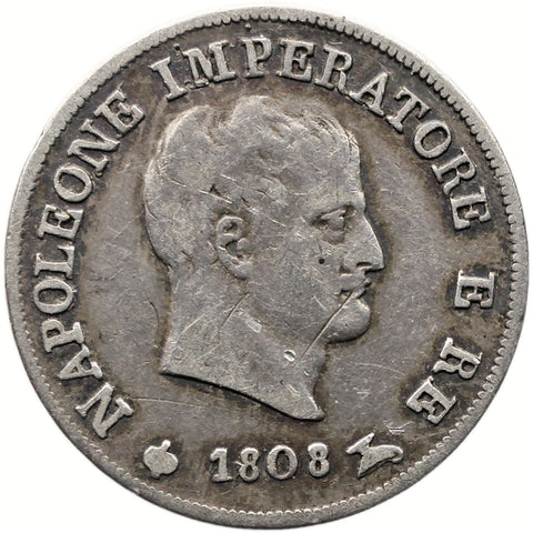 1808 10 Soldi Napoleon I Coin Kingdom of Italy Silver
