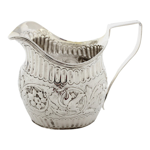 1809 Antique George III Era Sterling Silver Cream Jug Silversmiths John Hutson London Hallmarks