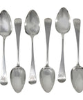 1809 Antique George III Era Sterling Silver Set Six Tea Spoons Silversmith Edward Lees London Hallmarks