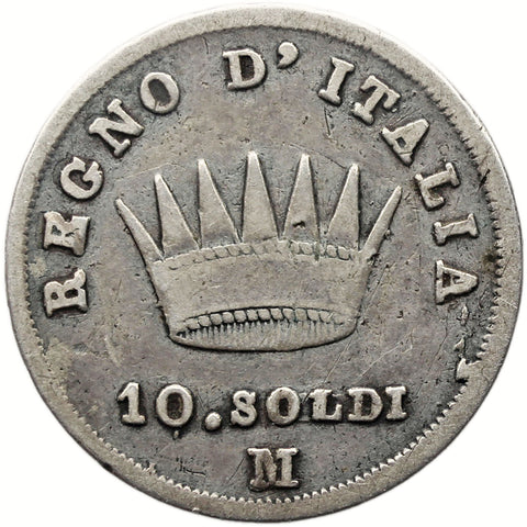 1811 10 Soldi Napoleon I Coin Kingdom of Italy Silver