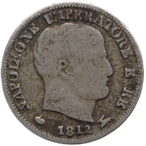 1812 5 Soldi Napoleon I Coin Kingdom of Italy Silver