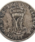 1815 10 Soldi Duchy of Parma Italy Coin Marie Louise Silver