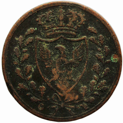 1826 1 Centesimo Carlo Felice Coin United Provinces of Central Italy Italian states