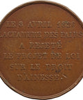 1826 Charles X France Medal – Rejection of the Law on Primogeniture