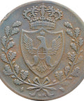 1826 L Italian states Sardinia 5 Centesimi Charles Felix Coin