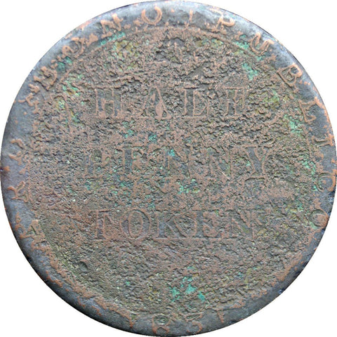 1831 Isle of Man ½ Penny William Callister Bank Token