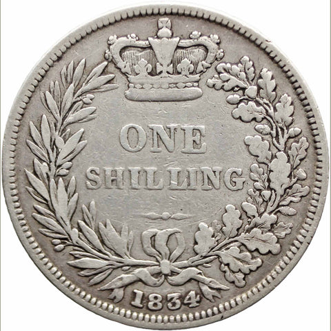 1834 One Shilling William IV Coin Great Britain