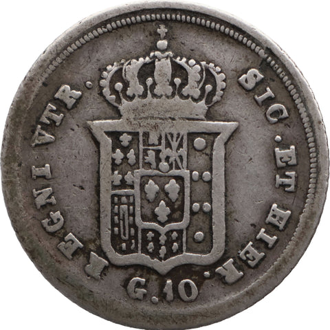 1836 10 Grana Kingdom of the Two Sicilies Ferdinando II Coin