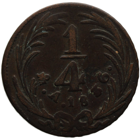 1836 Mo 1/4 Real Mexico Un Quarto / Una Quartilla Mexico City