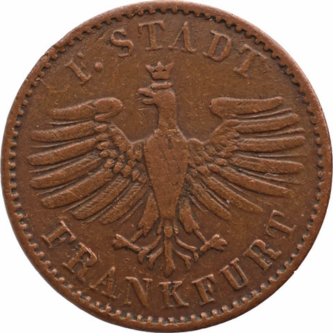 1841 1 Heller Frankfurt Germany Coin
