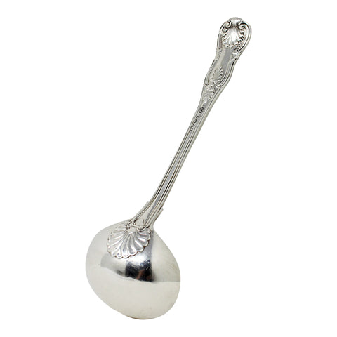 1842 Antique Victorian Era Kings Pattern Sterling Silver Sauce Ladle George William Adams London Hallmarks