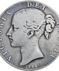 1844 Crown Victoria Queen Great Britain Silver British Coin Cinquefoil Stop