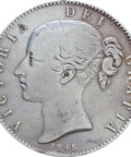 1845 Crown Victoria Queen Great Britain Silver Coin Cinquefoil Stop