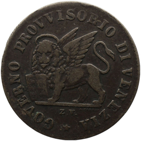 1848 15 Centesimi Republic of Venice Coin Italy