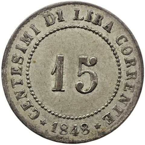 1848 15 Centesimi Venice Coin Italy