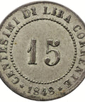 1848 15 Centesimi Venice Coin Italy
