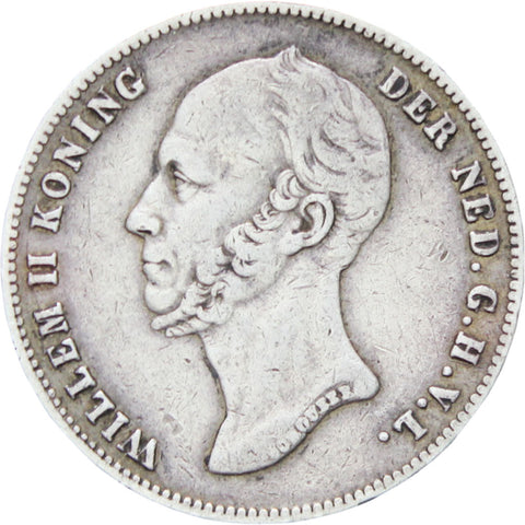 1848 Netherlands Half Gulden William II Coin