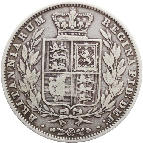1850 Half Crown Victoria Great Britain Silver Coin 1st portrait 1st type