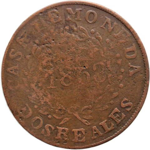 1853 Buenos Aires 2 Reales Argentina Coin