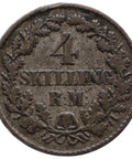 1854 FF 4 Skilling Rigsmønt Frederik VII Denmark Coin