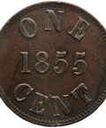 1855 1 Cent Fisheries and Agriculture Token Canadian Provinces Prince Edward Island