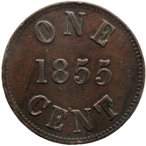 1855 1 Cent Fisheries and Agriculture Token Canadian Provinces Prince Edward Island