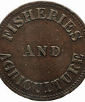 1855 1 Cent Fisheries and Agriculture Token Canadian Provinces Prince Edward Island