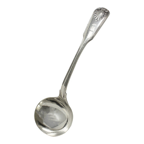 1856 Antique Victorian Era Kings Pattern Sterling Silver Sauce Ladle London Hallmarks