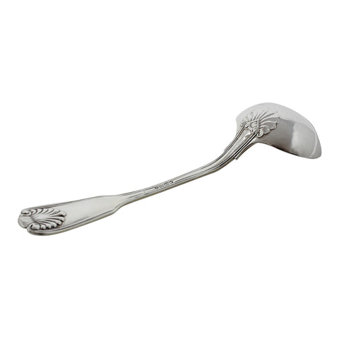 1856 Antique Victorian Era Kings Pattern Sterling Silver Sauce Ladle London Hallmarks