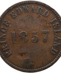 1857 ½ Penny Canadian Prince Edward Island Token