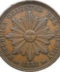 1857 40 Centésimos de Real Uruguay Coin