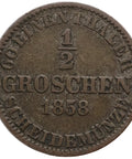 1858 ½ Groschen Kingdom of Hannover Coin Germany George V