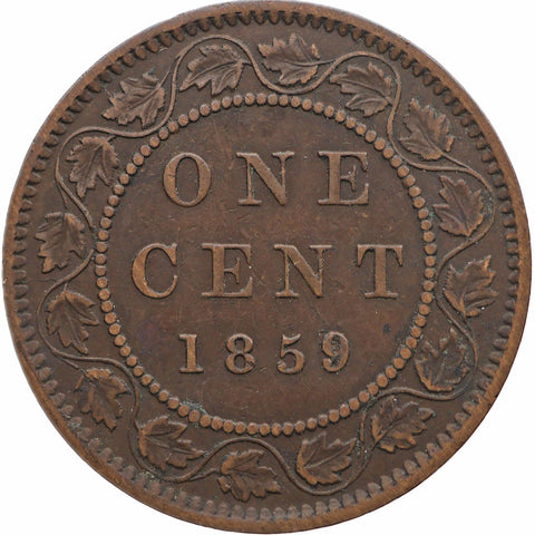 1859 One Cent Canada Coin Queen Victoria