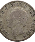 1860 B ⅙ Thaler Kingdom of Saxony Coin John I