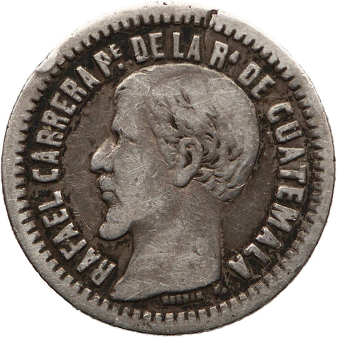 1860 R Half Real Guatemala Coin 