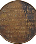 1861 Camille Benso, Count of Cavour Italy Commemorative Medal