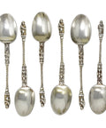 1863 Antique Victorian Era Apostle Set Six Tea Spoons Silversmith H J Lias & Son (Henry John Lias & Henry John Lias) London Hallmarks
