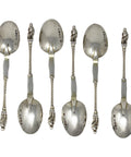 1863 Antique Victorian Era Apostle Set Six Tea Spoons Silversmith H J Lias & Son (Henry John Lias & Henry John Lias) London Hallmarks