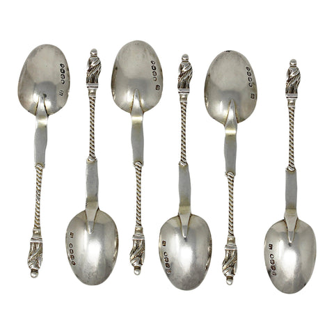 1863 Antique Victorian Era Apostle Set Six Tea Spoons Silversmith H J Lias & Son (Henry John Lias & Henry John Lias) London Hallmarks