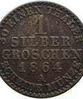 1864 A 1 Silbergroschen Kingdom of Prussia Germany Coin William I Berlin Mint