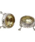 1865 Antique Victorian Era Sterling Silver Pair Salts Silversmith Augustus George Piesse London Hallmarks