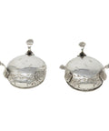 1865 Antique Victorian Era Sterling Silver Pair Salts Silversmith Augustus George Piesse London Hallmarks