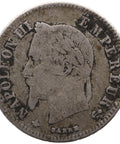 1866 A 20 Centimes France Napoleon III Coin Silver Paris Mint