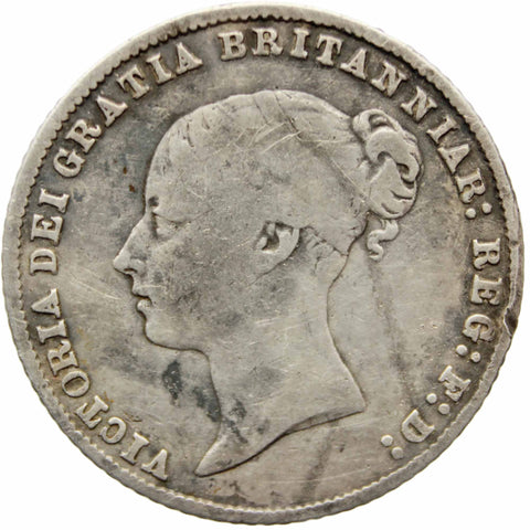 1866 Sixpence Victoria United Kingdom Coin Silver