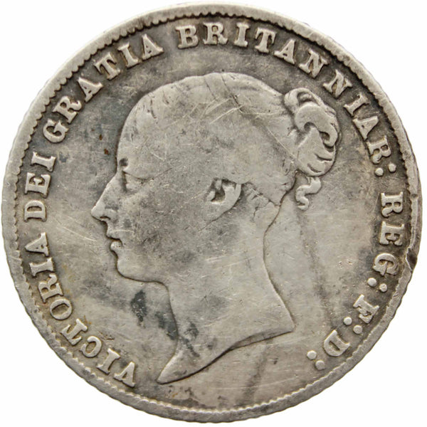 1866 Sixpence Victoria United Kingdom Coin Silver
