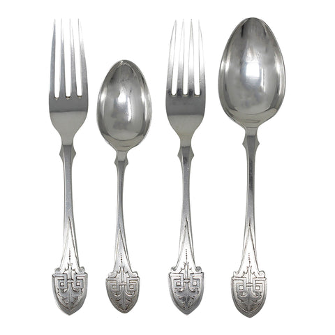 1872 Antique Victorian Era Cutlery Set with Original Case Silversmith Jehoiada Alsop Rhodes Sheffield Hallmarks